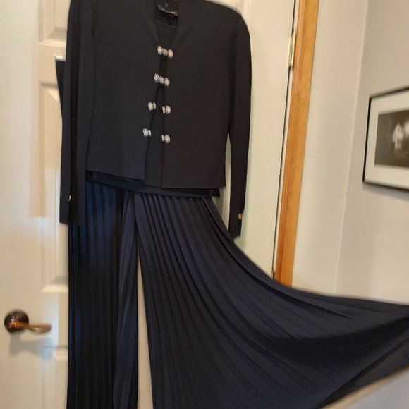 Escada Pants - Escada 3 Piece Wide Leg Pant Suit, Sweater, Tank Top, & Wide, Flare Leg Pants